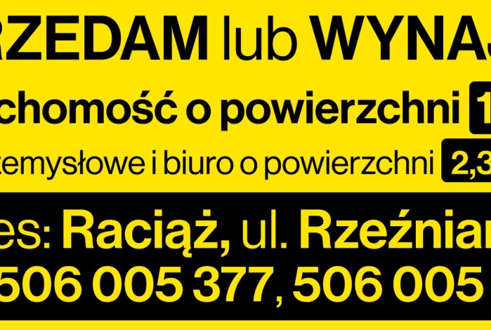 Komercja na sprzedaż w Raciąż Raciąż Rzeźniana o powierzchni 11112 mkw