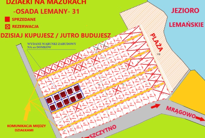 Działka na sprzedaż w Szczytno Szczytno Lemany o powierzchni 500 mkw