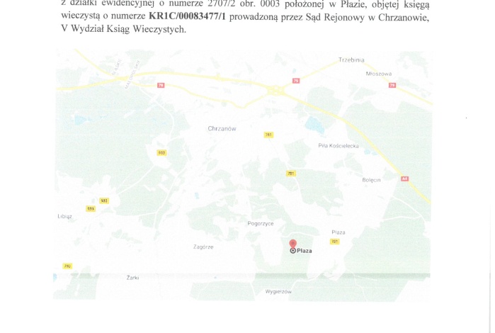 Działka na sprzedaż w Chrzanów   o powierzchni 1334 mkw